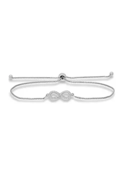 Hot Sale 😉 1/6 ct. t.w. Diamond Infinity Adjustable Bracelet in Sterling Silver by Belk & Co. 🛒 -DealsBelk & Co. Store Belk 14409
