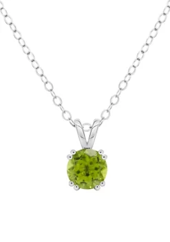 Brand new 🤩 Sterling Silver 7mm Round Peridot Pendant Necklace by Belk & Co. 🛒 -DealsBelk & Co. Store Belk 14440