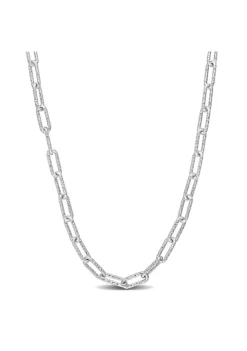 New ๐ 3.5MM Fancy Paperclip Chain Necklace in Sterling Silver, 18" by Belk & Co. ๐งจ