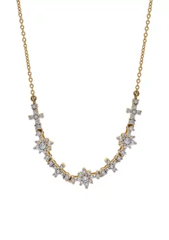 Buy ✨ 1/2 ct. t.w. Diamond Flower Necklace in 10K Yellow Gold by Belk & Co. 💯