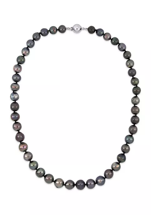 Discount 🤩 8-10MM Black Tahitian Cultured Pearl Graduated Necklace in Sterling Silver, 18 in by Belk & Co. 🥰 5 Discount 🤩 8-10MM Black Tahitian Cultured Pearl Graduated Necklace in Sterling Silver, 18 in by Belk & Co. 🥰 - Image 5