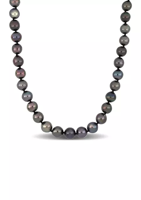 Discount 🤩 8-10MM Black Tahitian Cultured Pearl Graduated Necklace in Sterling Silver, 18 in by Belk & Co. 🥰 6 Discount 🤩 8-10MM Black Tahitian Cultured Pearl Graduated Necklace in Sterling Silver, 18 in by Belk & Co. 🥰 - Image 6