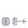 Wholesale 😍 10k White Gold Aquamarine and Diamond Stud Earrings by Belk & Co. 👍