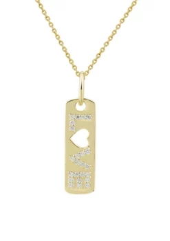 Flash Sale 🔥 1/8 ct. t.w. Diamond Love Necklace in 10K Yellow Gold with 17" Cable Chain by Belk & Co. 🔔