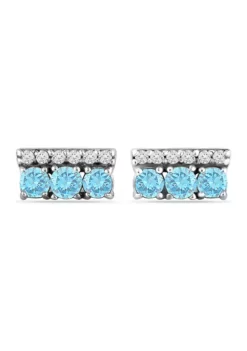 New 🔥 3/4 ct. t.w. Blue and White Topaz Bar Earrings, Sterling Silver by Belk & Co. 🔔