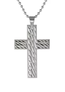 Cheap ๐ฅฐ Stainless Steel Textured Cross Pendant by Belk & Co. โค๏ธ