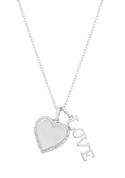 Best Sale ❤️ 1/8 ct. t.w. Diamond Drop Pendant Necklace in Sterling Silver by Belk & Co. 🔥