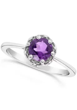 Deals 😉 Sterling Silver 6mm Round Amethyst Ring by Belk & Co. 🔥