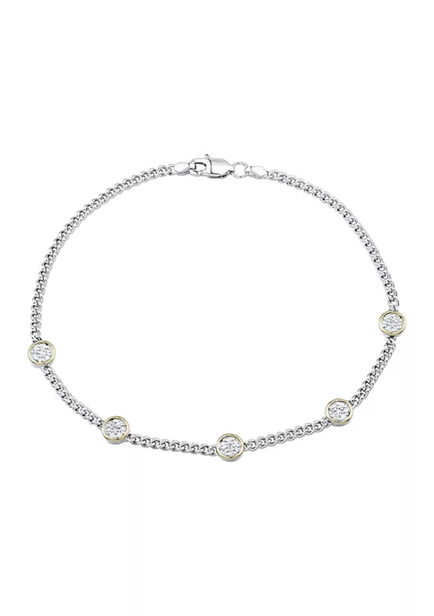 Best Sale 👍 1/6 ct. t.w. Diamond Bracelet in Sterling Silver and 14K Yellow Gold by Belk & Co. 👏 1 Best Sale 👍 1/6 ct. t.w. Diamond Bracelet in Sterling Silver and 14K Yellow Gold by Belk & Co. 👏