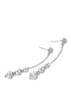 Outlet 👏 0.12 Diamond Drop Earrings in Sterling Silver by Belk & Co. 👏