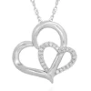 Deals 😍 1/10 ct. t.w. Diamond Double Heart Pendant in Sterling Silver by Belk & Co. 🤩