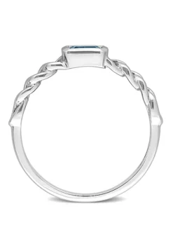 Budget ❤️ Octagon London Blue Topaz Link Ring in 10k White Gold by Belk & Co. 🤩 -DealsBelk & Co. Store Belk 14575
