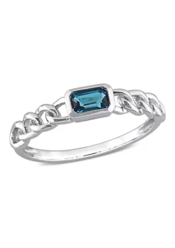 Budget ❤️ Octagon London Blue Topaz Link Ring in 10k White Gold by Belk & Co. 🤩 -DealsBelk & Co. Store Belk 14578