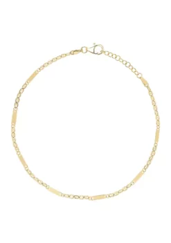 Cheapest ✨ 2.7 Millimeter Hollow Bar Links Anklet in 10K Yellow Gold by Belk & Co. ❤️ -DealsBelk & Co. Store Belk 14604