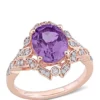 Deals 🧨 2.2 ct. t.w. Amethyst and 1/5 ct. t.w. Diamond Vintage Ring in 14K Rose Gold by Belk & Co. 🛒
