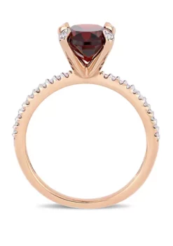 Promo 😍 2.88 ct. t.w. Garnet and 1/10 ct. t.w. Diamond Oval Ring in 10k Rose Gold by Belk & Co. 🎁 -DealsBelk & Co. Store Belk 14630