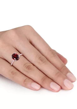 Promo 😍 2.88 ct. t.w. Garnet and 1/10 ct. t.w. Diamond Oval Ring in 10k Rose Gold by Belk & Co. 🎁 -DealsBelk & Co. Store Belk 14631