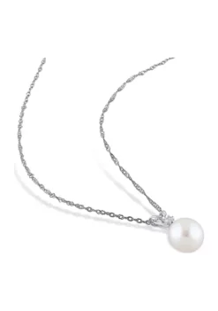 Best Sale ✨ 7-7.5mm Cultured Freshwater Pearl and Diamond Accent Pendant with Chain in 14k White Gold by Belk & Co. 💯 7 Best Sale ✨ 7-7.5mm Cultured Freshwater Pearl and Diamond Accent Pendant with Chain in 14k White Gold by Belk & Co. 💯 -DealsBelk & Co. Store Belk 14642