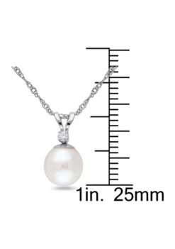 Best Sale ✨ 7-7.5mm Cultured Freshwater Pearl and Diamond Accent Pendant with Chain in 14k White Gold by Belk & Co. 💯 8 Best Sale ✨ 7-7.5mm Cultured Freshwater Pearl and Diamond Accent Pendant with Chain in 14k White Gold by Belk & Co. 💯 -DealsBelk & Co. Store Belk 14643