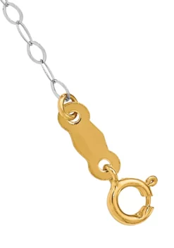 Best Sale ⭐ 14K Two Tone Oval Link Diamond Cut Beads and Heart 7.5 Inch Bracelet by Belk & Co. ✔️ -DealsBelk & Co. Store Belk 14647