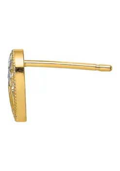 Deals 🎉 Diamond-Cut Flower and Heart Earrings in 14K Yellow Gold by Belk & Co. 😀 -DealsBelk & Co. Store Belk 14651