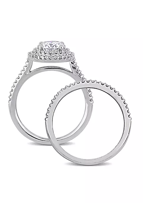 Cheapest 🎉 Lab Created 1 CT DEW Created Moissanite and 1/2 CT TW Diamond Bridal Set in 14k White Gold by Belk & Co. 🤩 3 Cheapest 🎉 Lab Created 1 CT DEW Created Moissanite and 1/2 CT TW Diamond Bridal Set in 14k White Gold by Belk & Co. 🤩 - Image 3