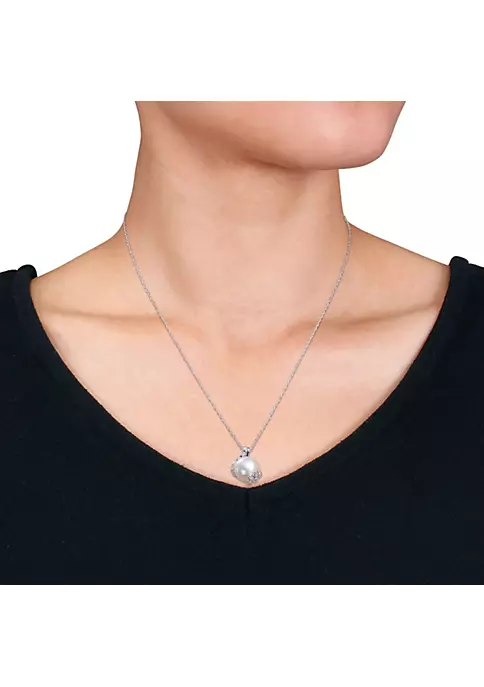 Best deal ✔️ 2-Piece Set of 12-12.5MM Freshwater Cultured Pearl and 1/6 ct. t.w. Diamond Ring and Pendant with Chain in Sterling Silver by Belk & Co. ✔️ 2 Best deal ✔️ 2-Piece Set of 12-12.5MM Freshwater Cultured Pearl and 1/6 ct. t.w. Diamond Ring and Pendant with Chain in Sterling Silver by Belk & Co. ✔️ - Image 2