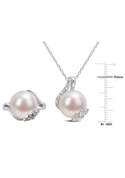 Best deal ✔️ 2-Piece Set of 12-12.5MM Freshwater Cultured Pearl and 1/6 ct. t.w. Diamond Ring and Pendant with Chain in Sterling Silver by Belk & Co. ✔️ 8 Best deal ✔️ 2-Piece Set of 12-12.5MM Freshwater Cultured Pearl and 1/6 ct. t.w. Diamond Ring and Pendant with Chain in Sterling Silver by Belk & Co. ✔️ -DealsBelk & Co. Store Belk 14669