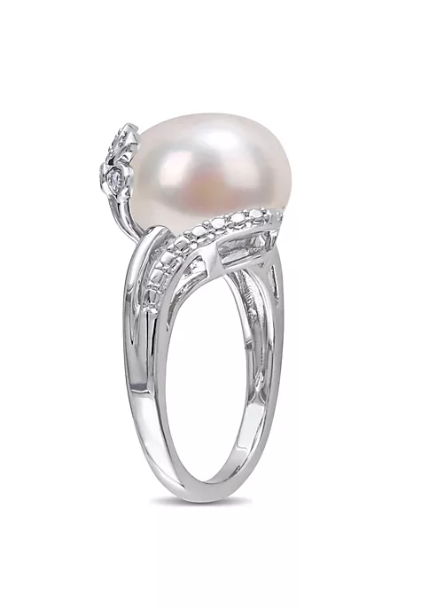 Best deal ✔️ 2-Piece Set of 12-12.5MM Freshwater Cultured Pearl and 1/6 ct. t.w. Diamond Ring and Pendant with Chain in Sterling Silver by Belk & Co. ✔️ 4 Best deal ✔️ 2-Piece Set of 12-12.5MM Freshwater Cultured Pearl and 1/6 ct. t.w. Diamond Ring and Pendant with Chain in Sterling Silver by Belk & Co. ✔️ - Image 4