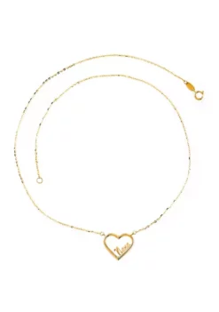 Best Sale 👍 Heart Necklace in 10K Yellow Gold by Belk & Co. 😉