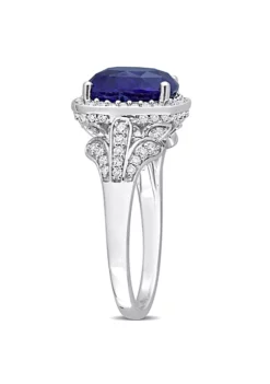 New 😍 Cushion Blue Sapphire and 5/8 CT TW Diamond Halo Cocktail Ring in 14k White Gold by Belk & Co. 🎁 7 New 😍 Cushion Blue Sapphire and 5/8 CT TW Diamond Halo Cocktail Ring in 14k White Gold by Belk & Co. 🎁 -DealsBelk & Co. Store Belk 14692