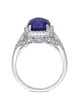 New 😍 Cushion Blue Sapphire and 5/8 CT TW Diamond Halo Cocktail Ring in 14k White Gold by Belk & Co. 🎁 8 New 😍 Cushion Blue Sapphire and 5/8 CT TW Diamond Halo Cocktail Ring in 14k White Gold by Belk & Co. 🎁 -DealsBelk & Co. Store Belk 14693