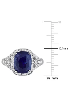 New 😍 Cushion Blue Sapphire and 5/8 CT TW Diamond Halo Cocktail Ring in 14k White Gold by Belk & Co. 🎁 9 New 😍 Cushion Blue Sapphire and 5/8 CT TW Diamond Halo Cocktail Ring in 14k White Gold by Belk & Co. 🎁 -DealsBelk & Co. Store Belk 14694