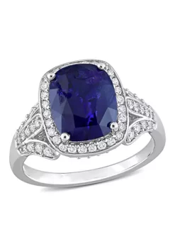 New 😍 Cushion Blue Sapphire and 5/8 CT TW Diamond Halo Cocktail Ring in 14k White Gold by Belk & Co. 🎁 11 New 😍 Cushion Blue Sapphire and 5/8 CT TW Diamond Halo Cocktail Ring in 14k White Gold by Belk & Co. 🎁 -DealsBelk & Co. Store Belk 14696
