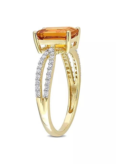 Best deal ๐ Octagon Madeira Citrine and 1/5 CT TW Diamond Ring in 14k Yellow Gold by Belk & Co. ๐ 2 Best deal ๐ Octagon Madeira Citrine and 1/5 CT TW Diamond Ring in 14k Yellow Gold by Belk & Co. ๐ - Image 2