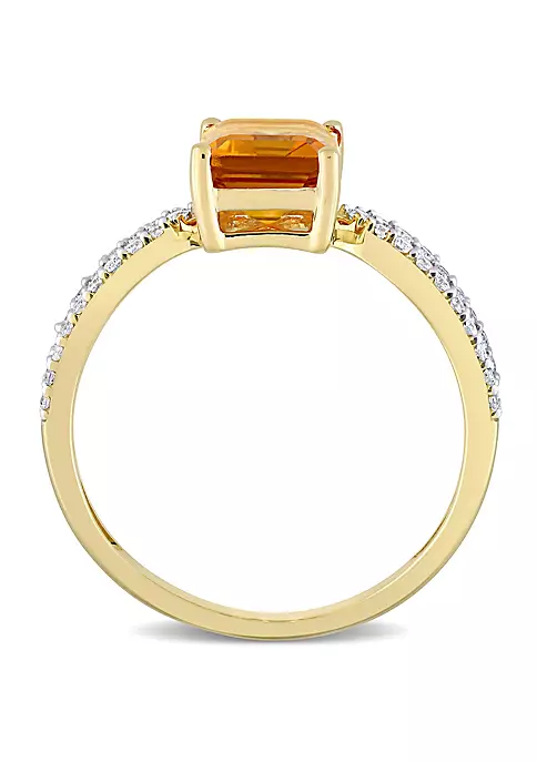 Best deal ๐ Octagon Madeira Citrine and 1/5 CT TW Diamond Ring in 14k Yellow Gold by Belk & Co. ๐ 3 Best deal ๐ Octagon Madeira Citrine and 1/5 CT TW Diamond Ring in 14k Yellow Gold by Belk & Co. ๐ - Image 3