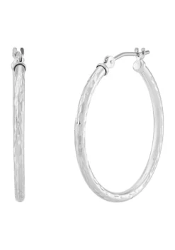 Outlet 👍 Diamond Cut Hoop Earrings in 14K White Gold by Belk & Co. 🔔 -DealsBelk & Co. Store Belk 1471