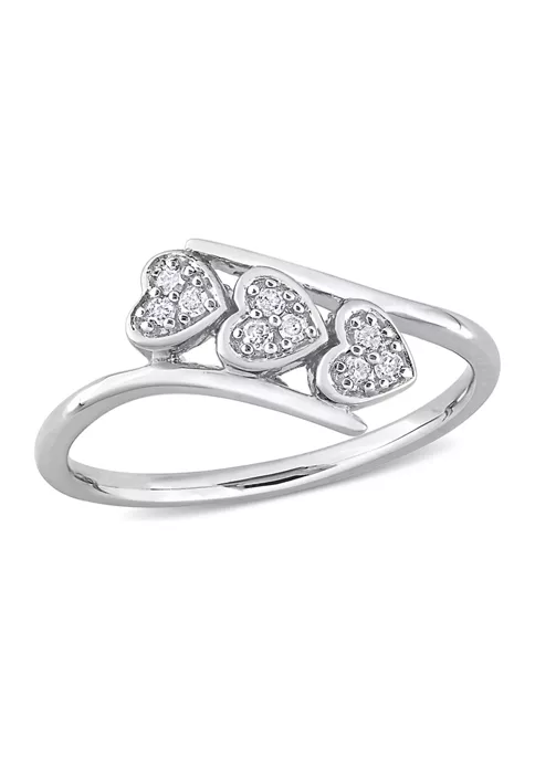 Deals ๐ 1/10 CT TW Diamond Triple Heart Bypass Promise Ring in Sterling Silver by Belk & Co. ๐ 1 Deals ๐ 1/10 CT TW Diamond Triple Heart Bypass Promise Ring in Sterling Silver by Belk & Co. ๐