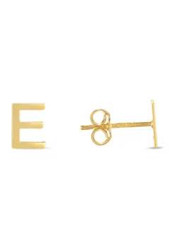 Best deal 👏 14KY Yellow Gold Initial-E Post Earring by Belk & Co. 🔥 -DealsBelk & Co. Store Belk 14742