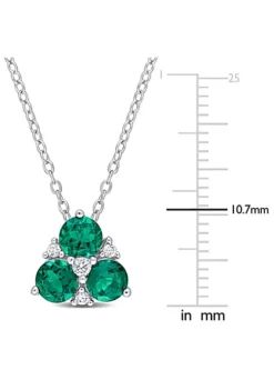 Best Sale ✔️ Lab Created Created Emerald and Created White Sapphire Pendant with Chain in Sterling Silver by Belk & Co. 👍 -DealsBelk & Co. Store Belk 14756