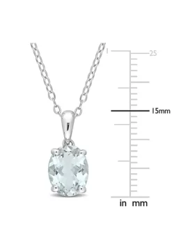 Best Sale ✨ 1.5 ct. t.g.w. Aquamarine Solitaire Pendant with Chain in Sterling Silver by Belk & Co. ⌛ -DealsBelk & Co. Store Belk 14783