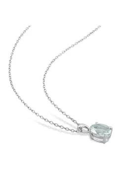 Best Sale ✨ 1.5 ct. t.g.w. Aquamarine Solitaire Pendant with Chain in Sterling Silver by Belk & Co. ⌛ -DealsBelk & Co. Store Belk 14784