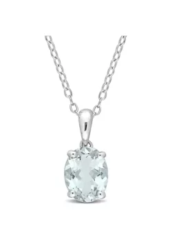 Best Sale ✨ 1.5 ct. t.g.w. Aquamarine Solitaire Pendant with Chain in Sterling Silver by Belk & Co. ⌛ -DealsBelk & Co. Store Belk 14786