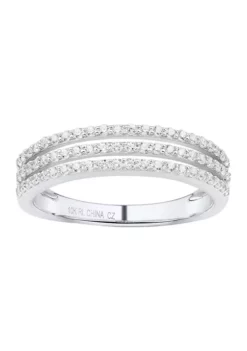Cheap 🥰 1/3 ct. t.w. Diamond Three Straight Band Ring in 10K White Gold by Belk & Co. 💯