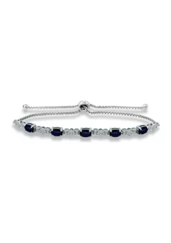 Best reviews of 🌟 Lab Created 2.49 ct. Synthetic Blue Sapphire and Created White Sapphire Bolo Bracelet, Sterling Silver by Belk & Co. 😀 -DealsBelk & Co. Store Belk 1482