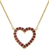 Discount ⌛ Created Ruby Heart Pendant Necklace in 10k Yellow Gold by Belk & Co. ✨
