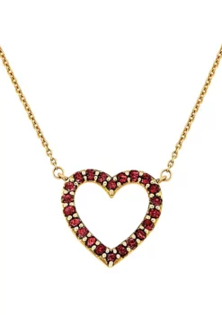Discount ⌛ Created Ruby Heart Pendant Necklace in 10k Yellow Gold by Belk & Co. ✨