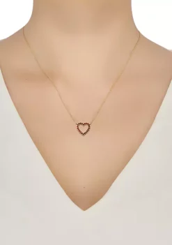 Discount ⌛ Created Ruby Heart Pendant Necklace in 10k Yellow Gold by Belk & Co. ✨ -DealsBelk & Co. Store Belk 14824