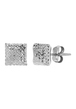 Budget 🥰 14K White Gold Pyramid Stud Earrings by Belk & Co. 😉 -DealsBelk & Co. Store Belk 14840