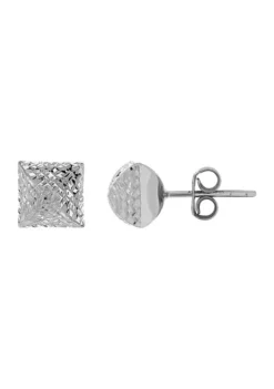 Budget 🥰 14K White Gold Pyramid Stud Earrings by Belk & Co. 😉 -DealsBelk & Co. Store Belk 14841